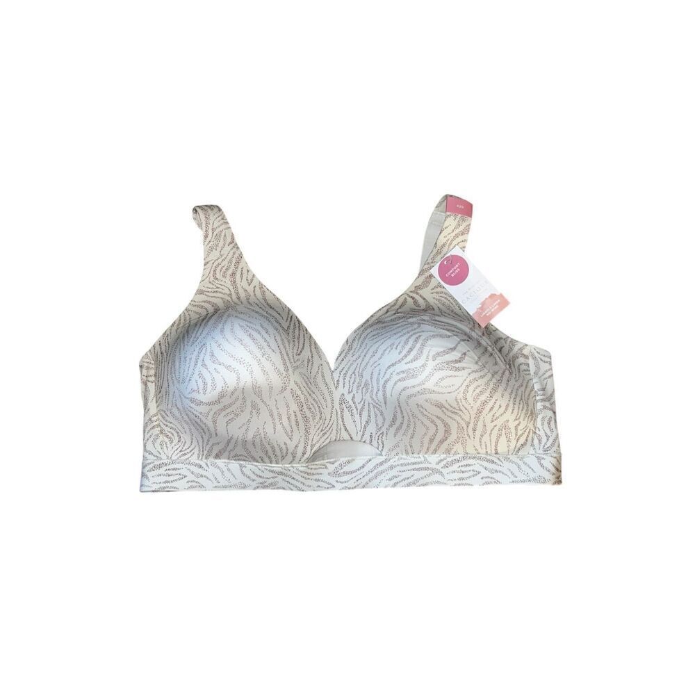 Cacique 42D comfort bliss lightly lined no wire support animal print bra